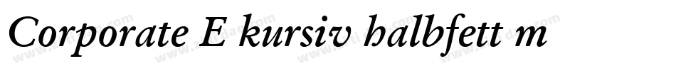 Corporate E kursiv halbfett m Medziff字体转换